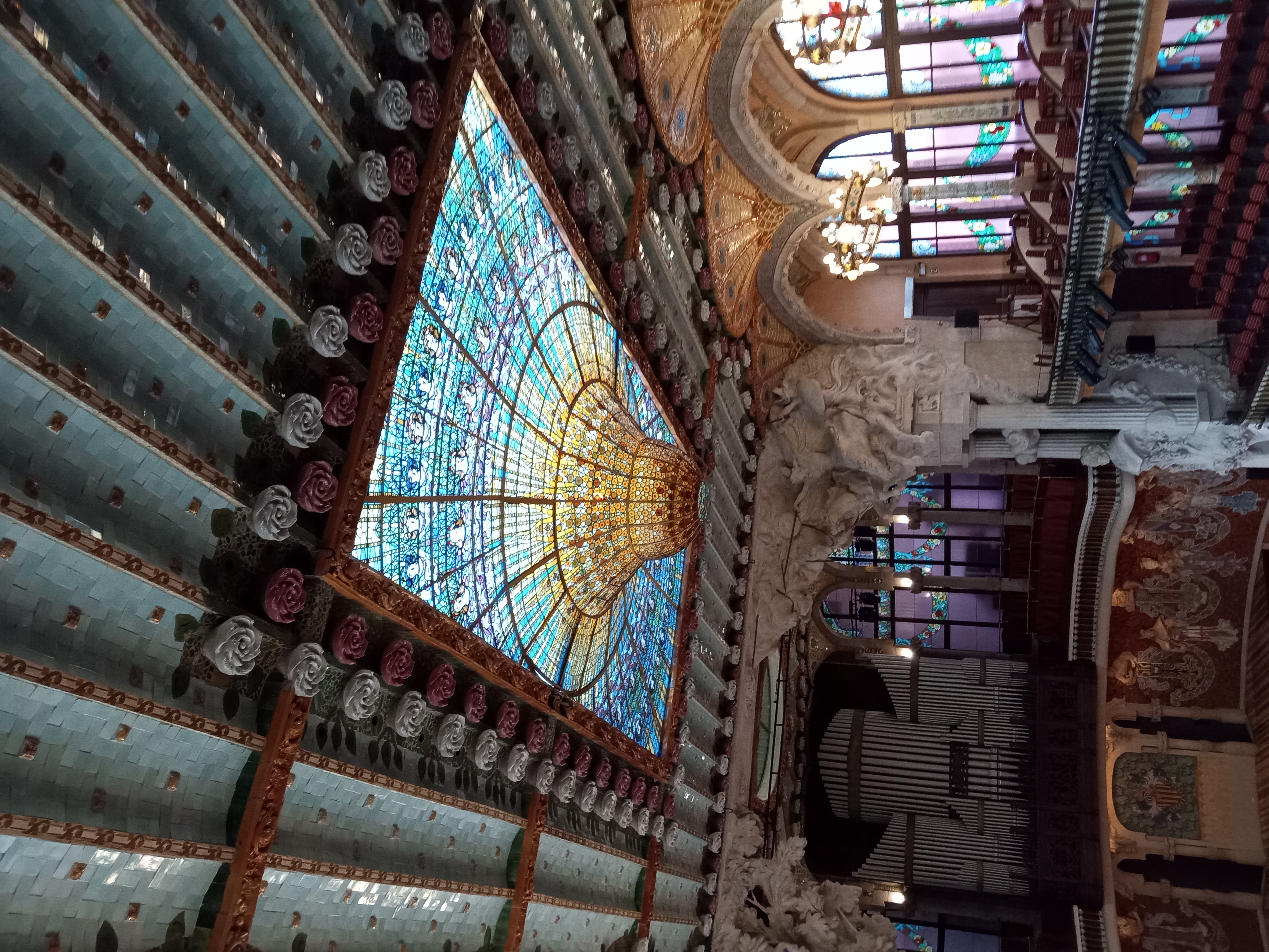 Glass ceiling at Palau de la Musica Catalana